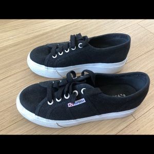 Superga Black Platform Sneakers